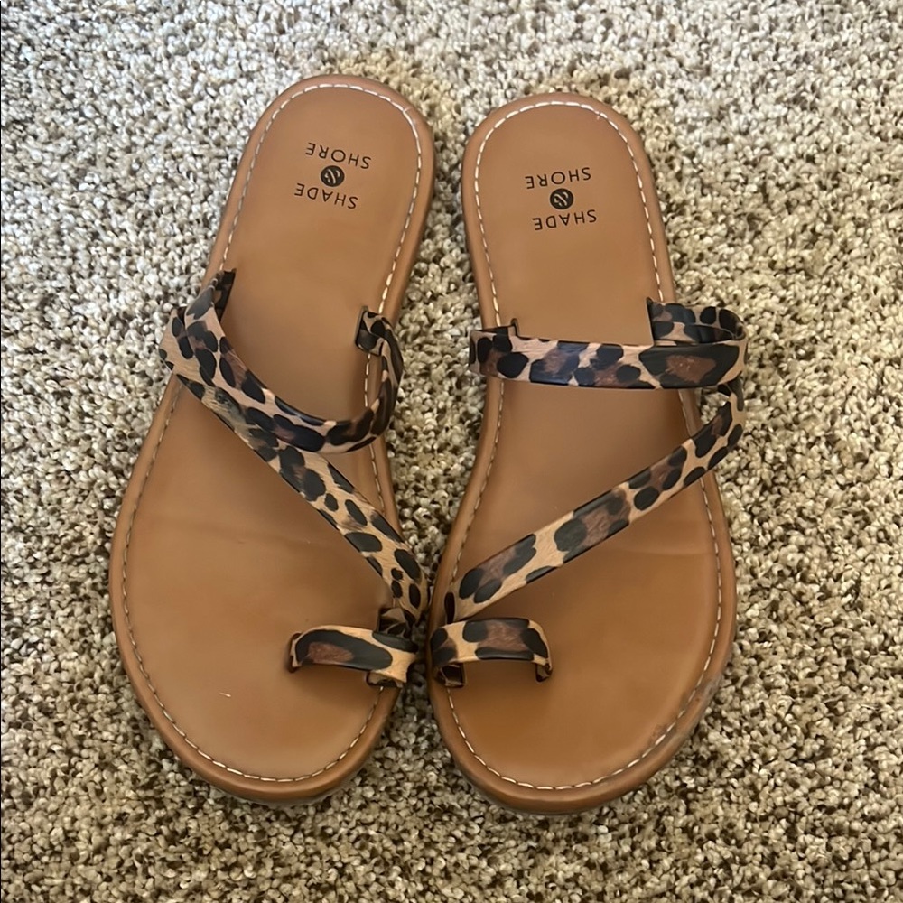 Shade & Shore Leopard Print Women's Sandals